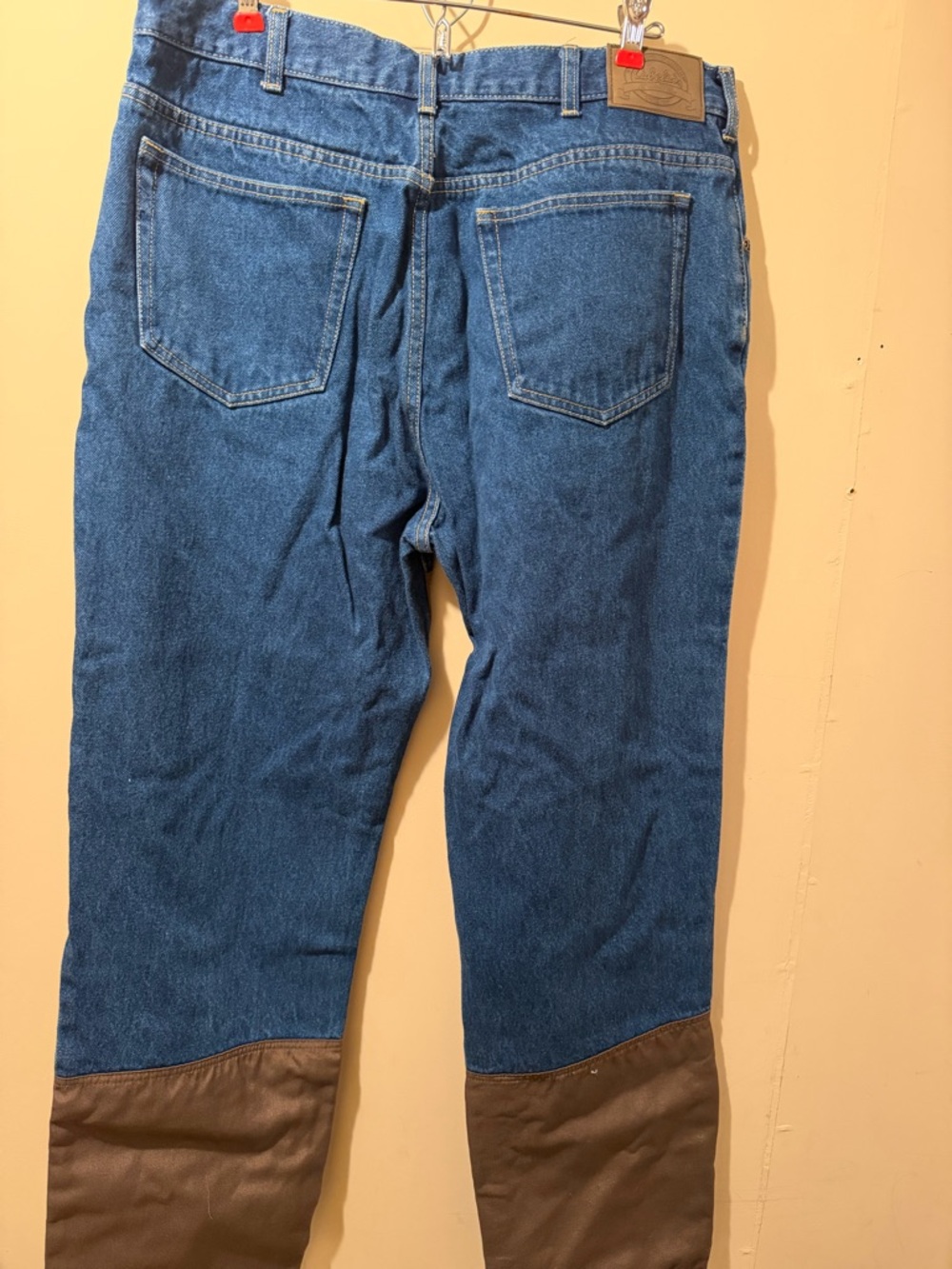 Cabela's Roughneck Upland Two-Tone Denim Work Pants - Blue & Brown Mens 36x32 - Picture 4 of 4